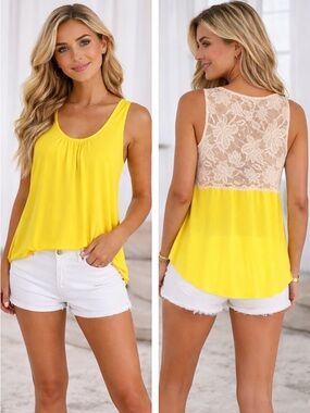 NWOT Yoyo 5 Lace Back Top